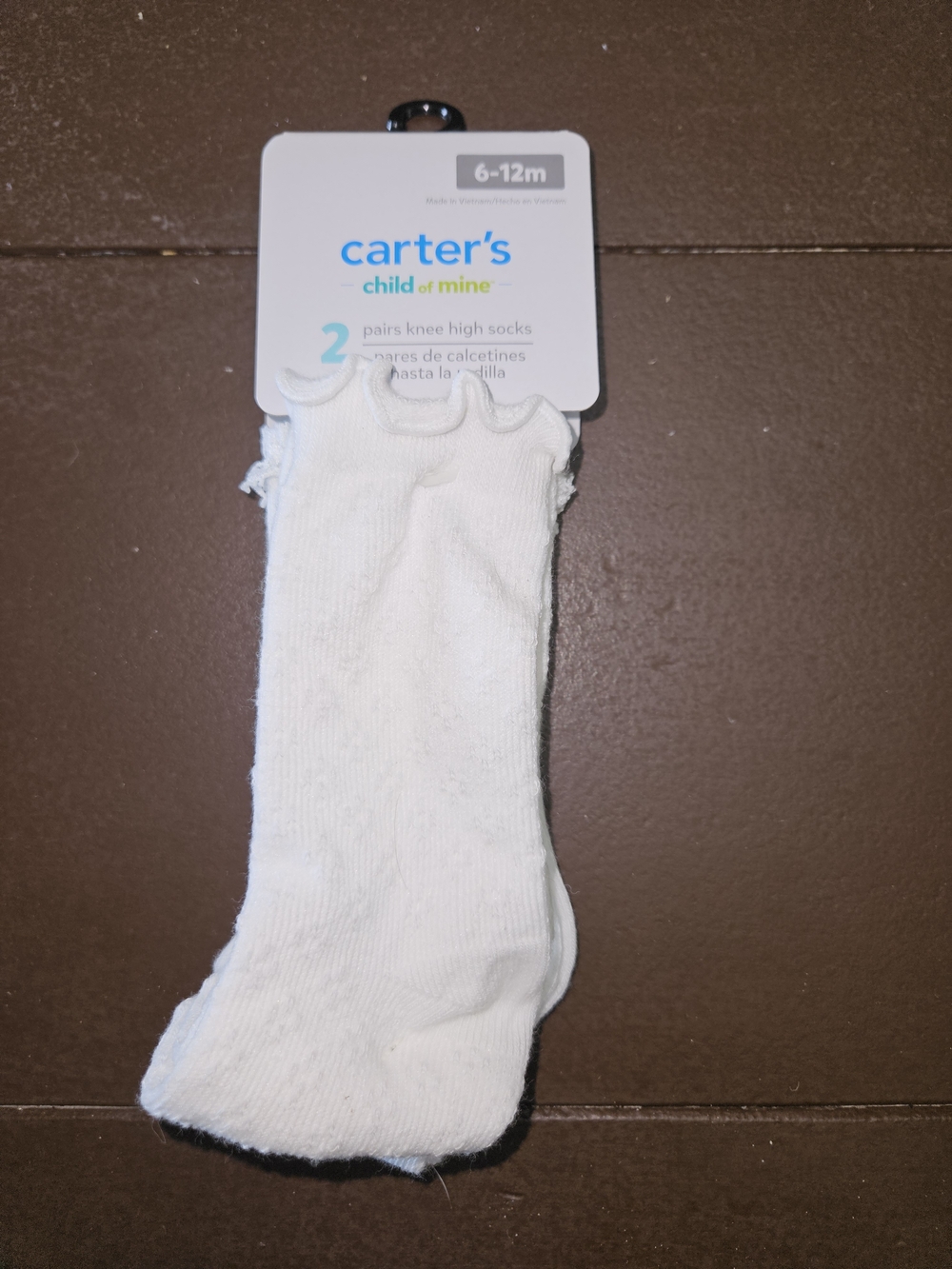 Carter's White Baby Knee High Socks 2-Pack